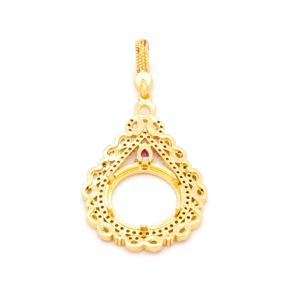 Çeyrek Altın Çerçeveli Kolye Ucu Altın Kaplama TGR-675 - Resim 5