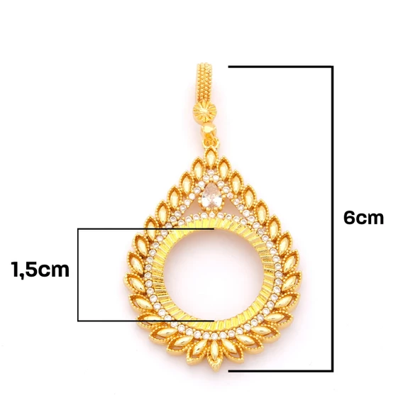 Çeyrek Altın Çerçeveli Kolye Ucu Altın Kaplama TGR-652 - Resim 2