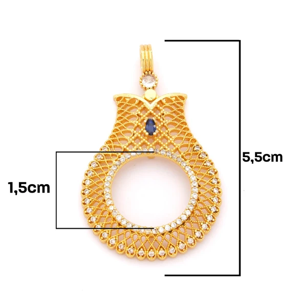 Çeyrek Altın Çerçeveli Kolye Ucu Altın Kaplama TGR-662 - Resim 2