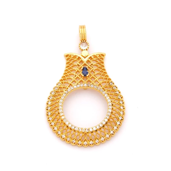 Çeyrek Altın Çerçeveli Kolye Ucu Altın Kaplama TGR-662 ürün görseli