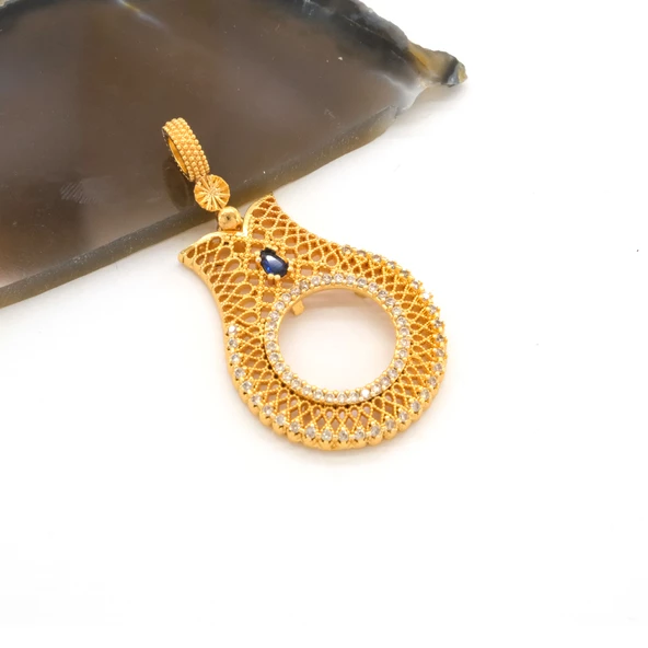 Çeyrek Altın Çerçeveli Kolye Ucu Altın Kaplama TGR-662 - Resim 3