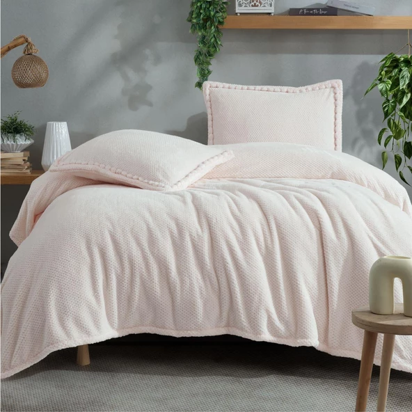 Clasy Wellsoft Ponpon Detaylı Yatak Örtüsü Seti Çift Kişilik Masse 220 x 240 - 3