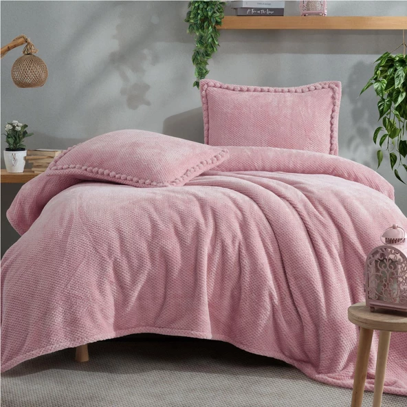 Clasy Wellsoft Ponpon Detaylı Yatak Örtüsü Seti Çift Kişilik Masse 220 x 240 - 6