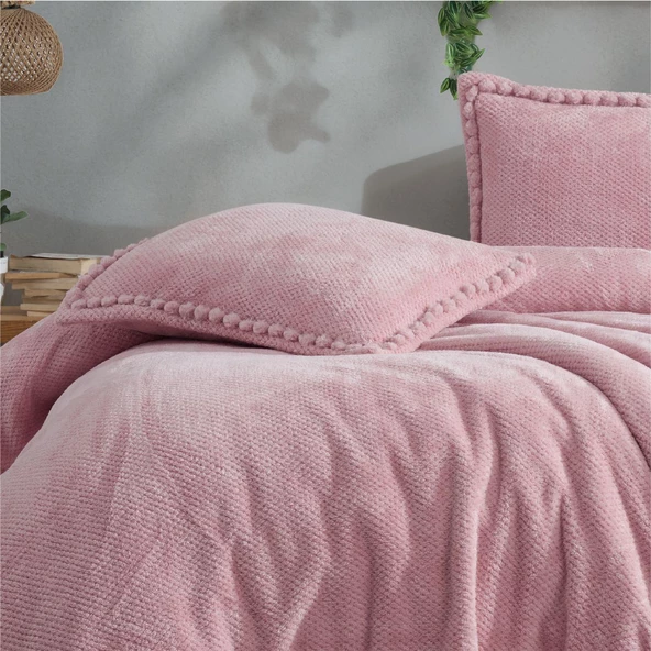 Clasy Wellsoft Ponpon Detaylı Yatak Örtüsü Seti Çift Kişilik Masse 220 x 240 - 8
