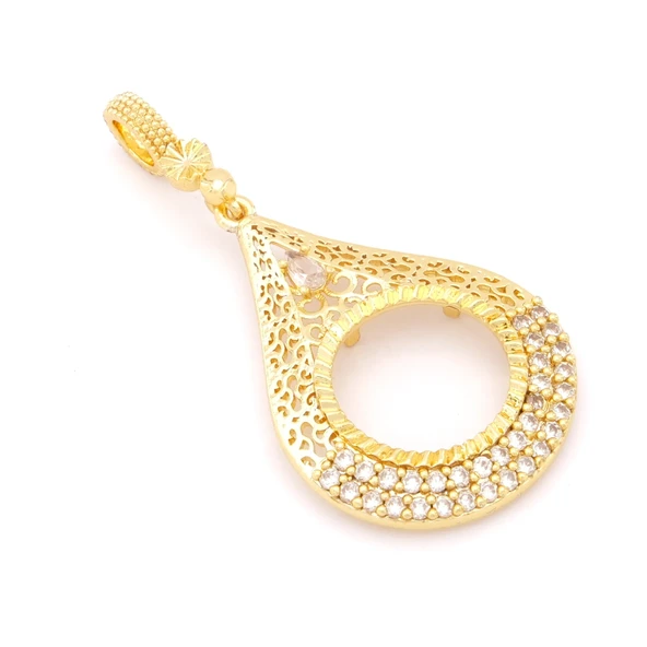 Çeyrek Altın Çerçeveli Kolye Ucu Altın Kaplama TGR-703 - Resim 3