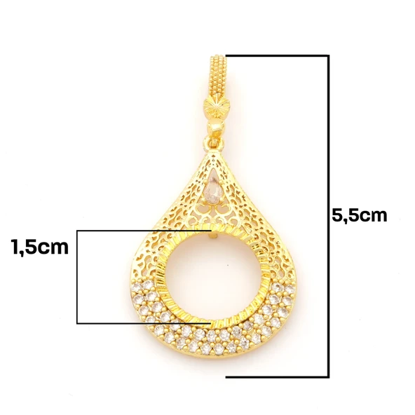 Çeyrek Altın Çerçeveli Kolye Ucu Altın Kaplama TGR-703 - Resim 2