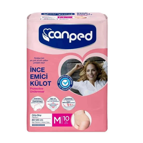 Canped İnce Emici Külot Orta/Medium 10'lu