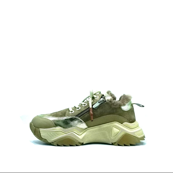Janestt Kadın Hakiki Deri Kürklü Sneaker 138-2020 - 3