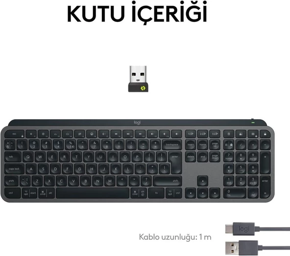 Logitech MX Keys S 920-011594 Bluetooth ve Wireless Kablosuz Klavye - Outlet - Resim 2
