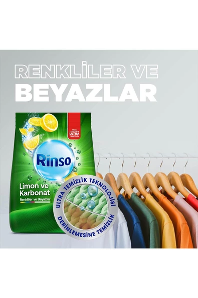 Rinso Toz Deterjan Limon Karbonat Renkliler Ve Beyazlar Için Derinlemesine Temizlik 8 Kg - 7