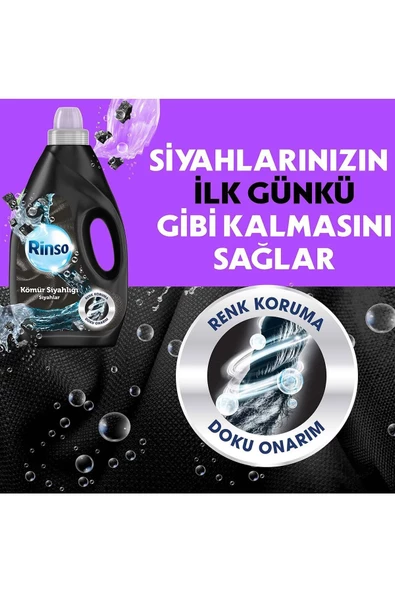 Rinso Sıvı Deterjan Kömür Siyahlığı Siyahlar İçin Sıvı Deterjan 3LT - 4