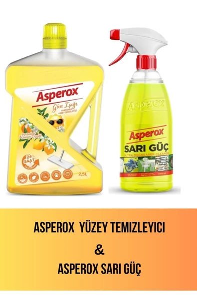 ASPEROX Gün Işığı Yüzey Temizleyici 2.5 L & Sarı Güç 1000 ml