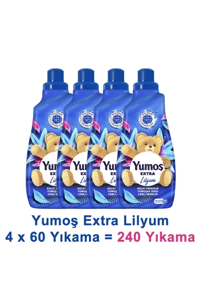 Yumoş Extra Konsantre Çamaşır Yumuşatıcısı Lilyum 1440 ML 60 Yıkama x 4 Adet