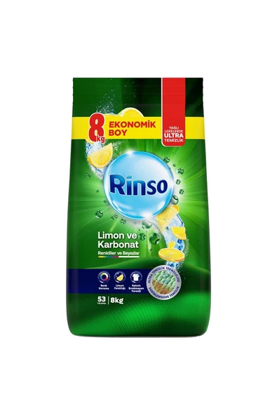 Rinso Toz Deterjan Limon Karbonat Renkliler Ve Beyazlar Için Derinlemesine Temizlik 8 Kg - 2