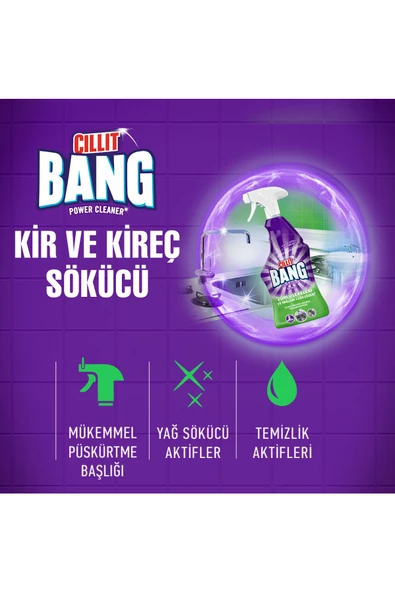Cillit Bang Mutfak Temizleyici Yağ, Kir Ve Kireç Sökücü Sprey 750ml - 3