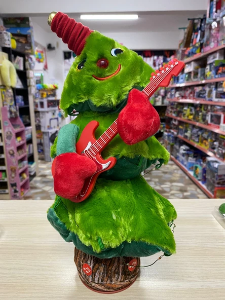Şarkı Söyleyen Dans Eden Peluş Yılbaşı Ağacı Gitar Çalan (USB Lİ)
