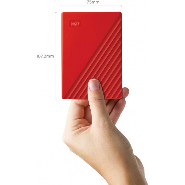WD My Passport 4TB 2.5" USB 3.2 Kırmızı Taşınabilir Disk WDBPKJ0040BRD-WESN - 2