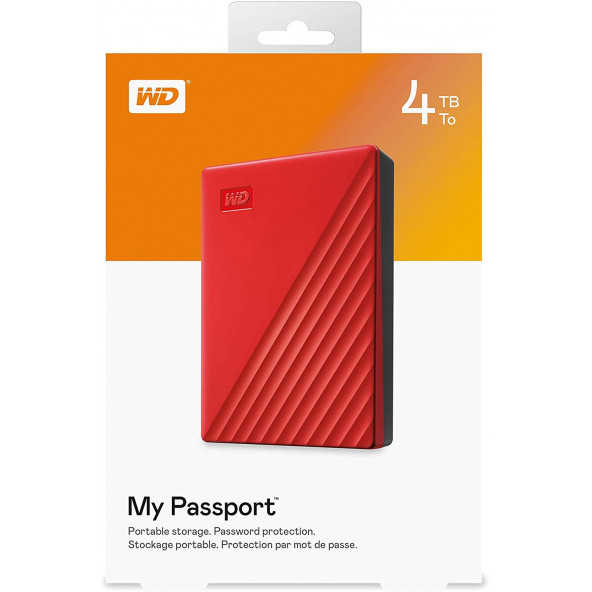 WD My Passport 4TB 2.5" USB 3.2 Kırmızı Taşınabilir Disk WDBPKJ0040BRD-WESN - 3