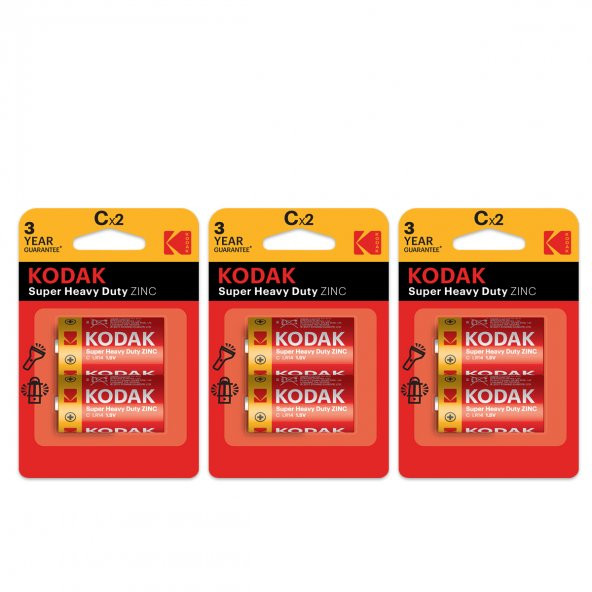 Kodak (2x3) 6 Adet Blister Ambalaj Çinko Karbon Orta Pil - Ekonomik Paket - 1