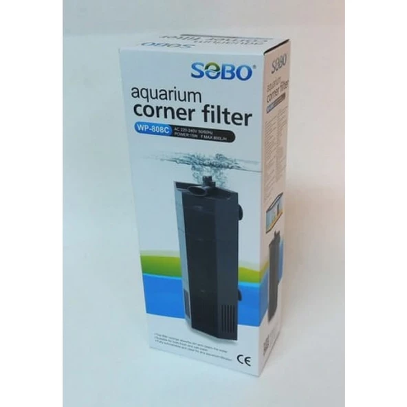 Sobo WP-808C Akvaryum Köşe İç Filtre 800 L/S 15 W