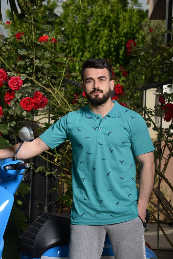 Erkek Yeşil Normal Kesim Martı Model Polo Yaka 21EPLYMART - 4