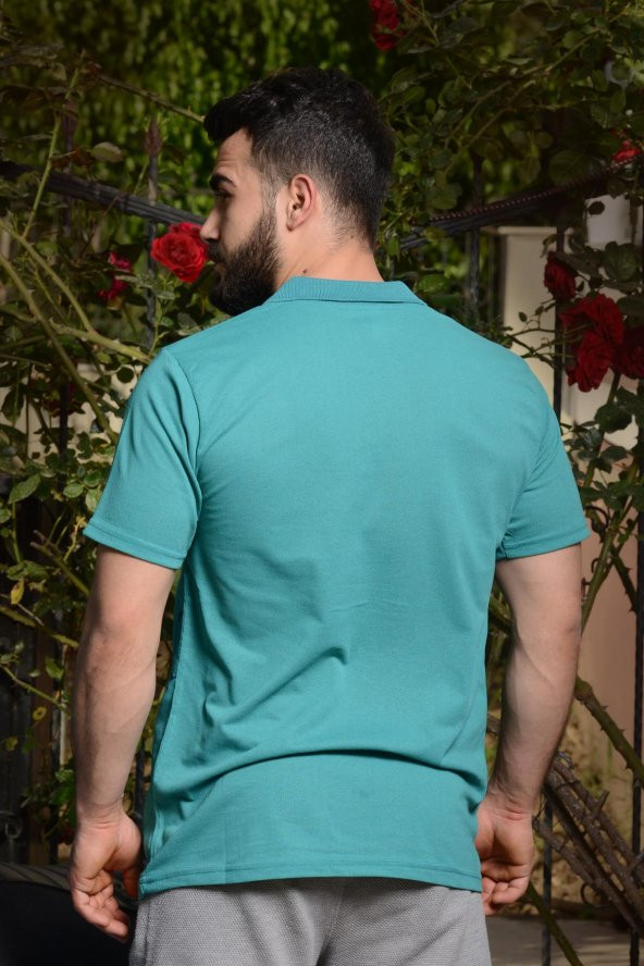 Erkek Yeşil Normal Kesim Martı Model Polo Yaka 21EPLYMART - 5