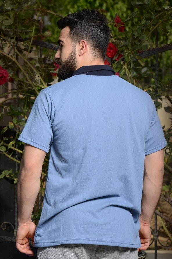 Erkek İndigo Normal Kesim Çapa Model Polo Yaka 21EPLYCAPA - 5