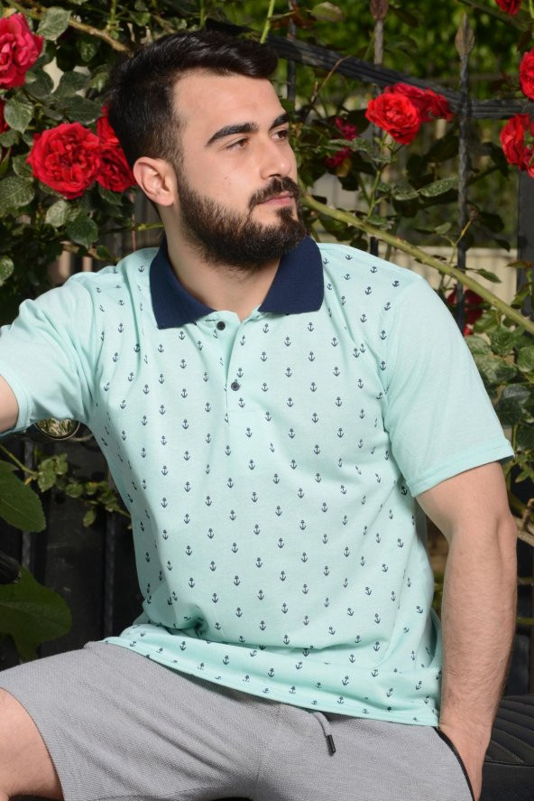 Erkek Turkuaz Normal Kesim Çapa Model Polo Yaka 21EPLYCAPA - 4