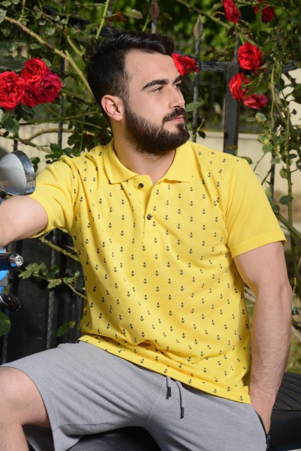 Erkek Sarı Normal Kesim Çapa Model Polo Yaka 21EPLYCAPA - 3