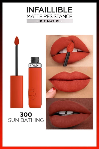 L'Oreal Paris Infaillible Matte Resistance Likit Mat Ruj - 300 Sun Bathing 30144385 - 2