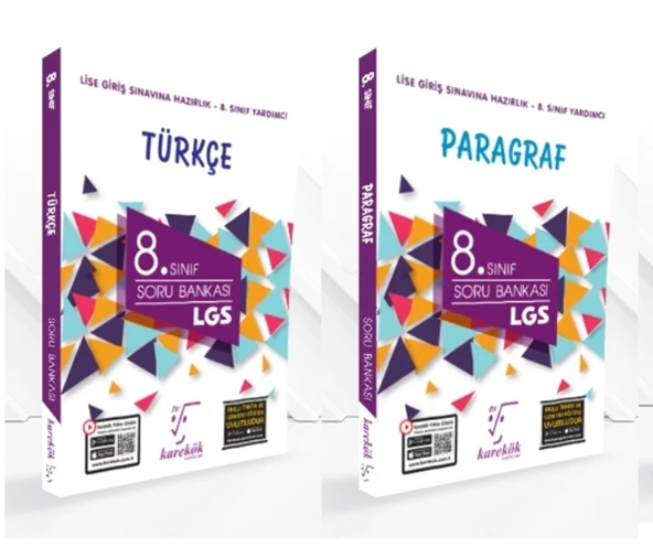 KARE KÖK YAYINLARI LGS 8.SINIF TÜRKÇE SORU BANKASI + PARAGRAF SORU BANKASI ürün görseli
