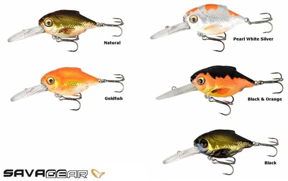Savage gear 3D Crucian Crank 4,6 cm 8,3 gr SF DR Sahte Balık  Black Orange - 2