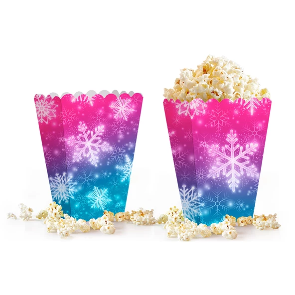 Kar Tanesi Renkli Baskılı Mısır Kutusu 8 Adet ürün görseli 1