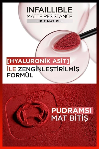 L'Oreal Paris Infaillible Matte Resistance Likit Mat Ruj - 300 Sun Bathing 30144385 - 8