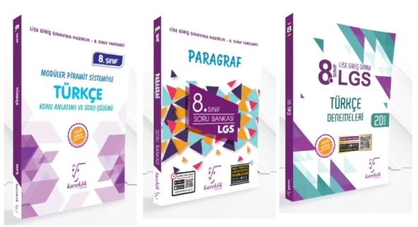 KARE KÖK YAYINLARI LGS 8.SINIF TÜRKÇE MPS KONU ANLATIM + PARAGRAF SORU BANKASI + TÜRKÇE 20'li DENEME KİTABI ürün görseli