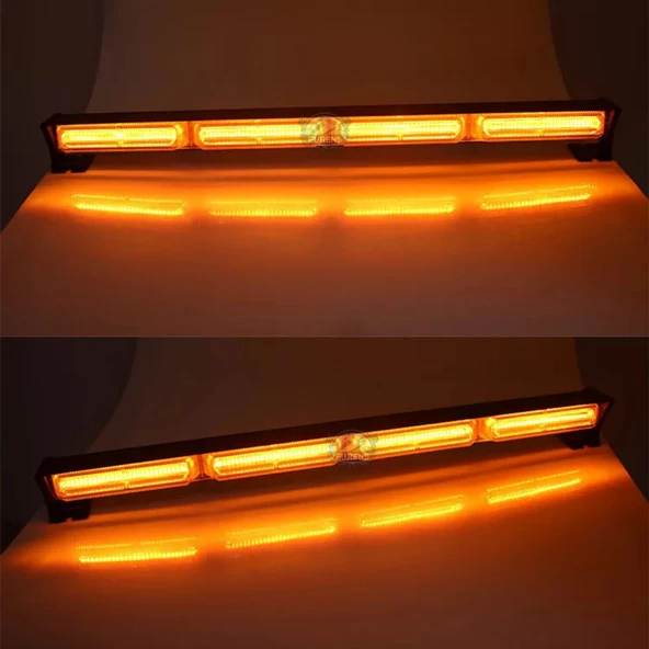 Turuncu Tepe Çakar Bar Led 60cm 12-24v  Off Road Çekici Traktör İkaz Lambası Çakar 15 Modlu - Resim 2