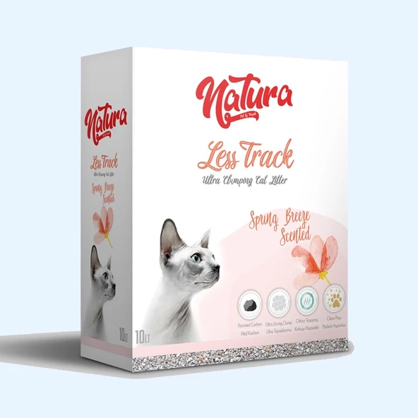 Natura Less Track Bahar Kokulu Topaklaşan Kedi Kumu 10 Lt