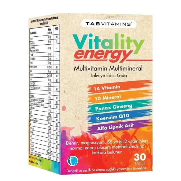 Tabvitamins Vitality Energy 30 Tablet