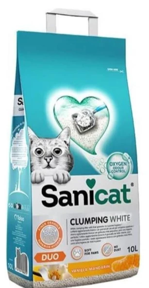 Sanicat Duo Vanilya Ve Mandalina Aromali Topaklanan Kedi Kumu 10 Lt