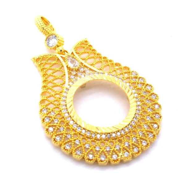 BZ Altın Kaplama Lale Model Çeyrek Çerçeve Kolye Ucu TGR-442 - 3