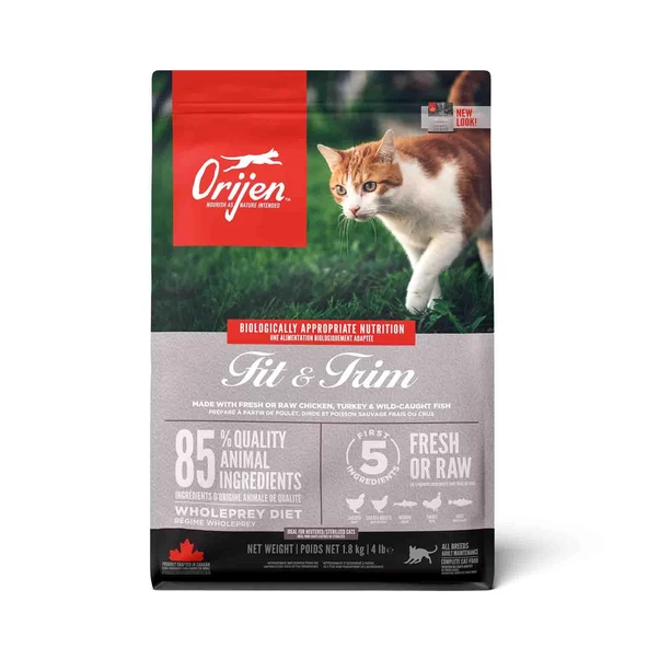 Orijen Fit&Trim Kilo Problemi İçin Tahılsız Kedi Maması 1.8 Kg