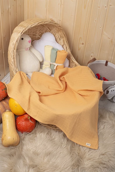 LUCKKA Çok Amaçlı Müslin Örtü Seti - 75x75 cm - ZTC100 Renkli - 2