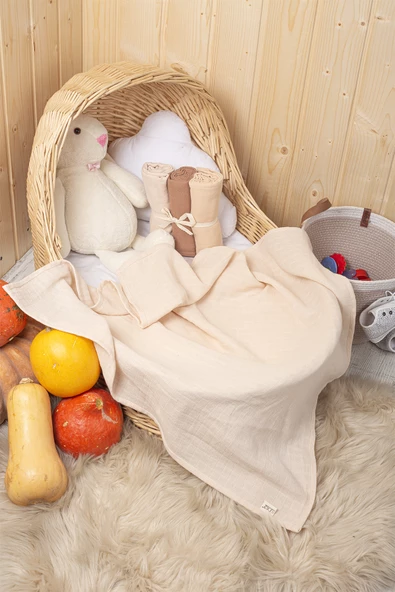 LUCKKA Çok Amaçlı Müslin Örtü Seti - 75x75 cm - ZTC100 Çok Renkli - 2