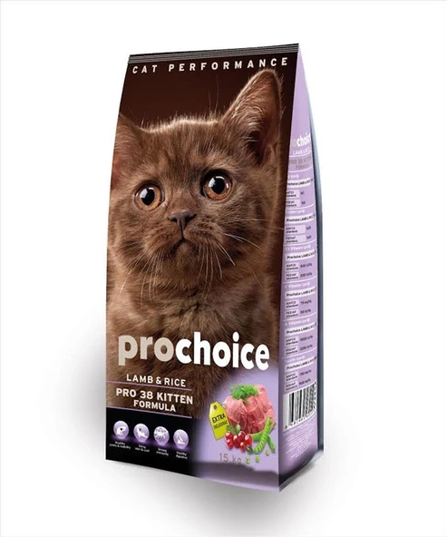 ProChoice Pro 38 Kitten Kuzu Etli Yavru Kedi Maması 15 Kg