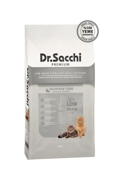 Dr.Sacchi Premium Düşük Tahıllı Kısır Kedi Maması 10 Kg