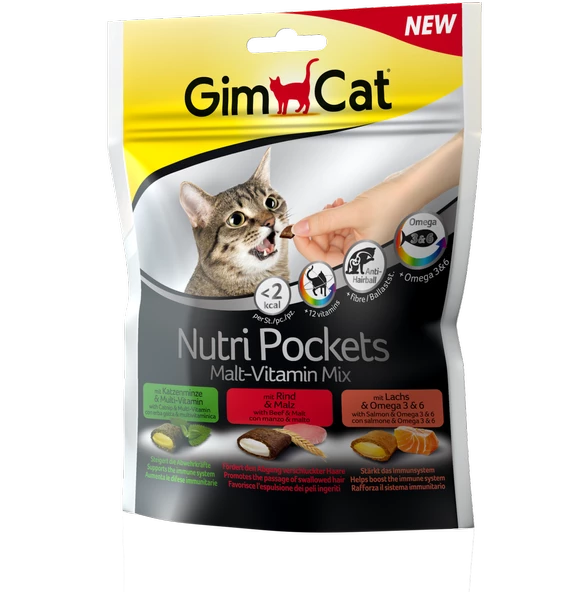 GimCat Nutripockets Kedi Ödülü Malt&Multivitamin 150Gr