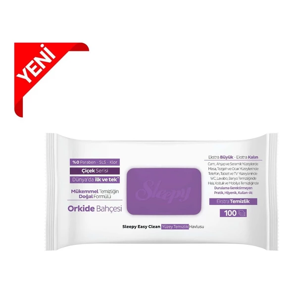 Sleepy Yüzey Temizlik Havlusu 100'lü Orkide - 3