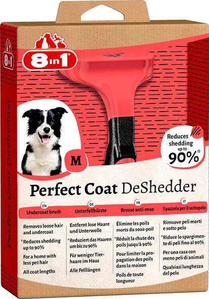 8in1 Perfect Coat DeShedder Furminator Orta Irk Köpek Tarağı Medium