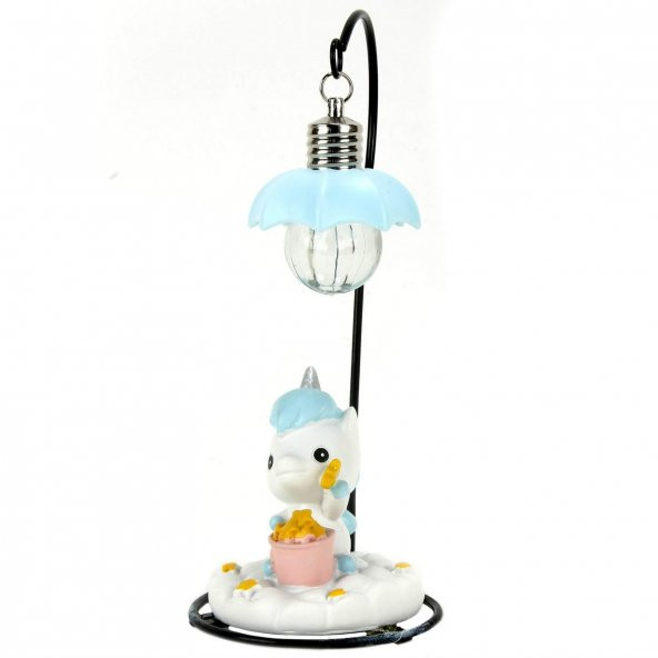 Mavi Unicorn Gece Lambası Işıklı Biblo