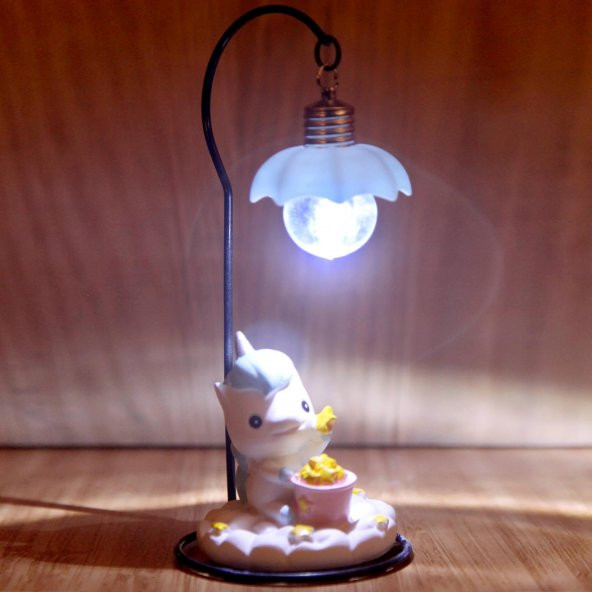 Mavi Unicorn Gece Lambası Işıklı Biblo - 2